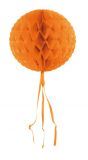 Honingraat bol versiering oranje 30cm