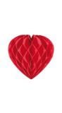 Honingraat hartvorm versiering rood 30cm