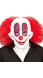 Horror clown masker met rode pruik