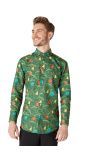 Kerstmis groene bomen Blouse heren