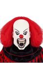 Killer clown masker met rode pruik