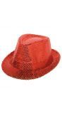 Klassieke rode pailletten hoed