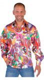 Kleurige hippie blouse heren