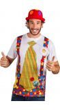 Kleurrijke clown verkleed shirt heren