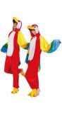 Kleurrijke pluche papegaai kostuum unisex