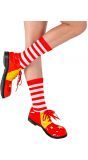 Korte rood wit gestreepte sokken