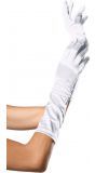 Lange satijnen witte handschoenen