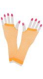 Lange visnet handschoenen oranje