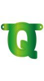 Letter Q banner lime groen