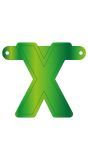 Letter X banner lime groen