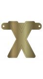 Letter X banner metallic goud