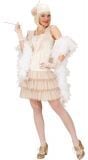 Luxe flapper jurk wit roaring jaren 20