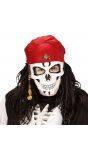 Luxe piraten schedel masker met bandana en kralen
