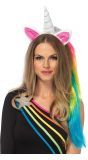 Magische unicorn haarband met regenboog haar