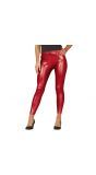 Metallic rood legging dames