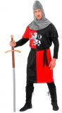 Middeleeuws ridder kostuum rood zwart