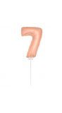 Mini rosé gouden folieballon cijfer 7