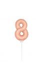 Mini rosé gouden folieballon cijfer 8