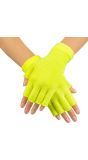 Neon gele vingerloze handschoenen warm