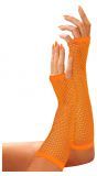 Neon oranje lange vingerloze nethandschoenen