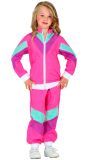 Neon roze 80s foute trainingspak kind