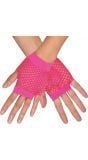 New York visnet handschoenen neon roze