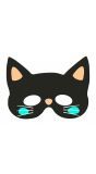 Oogmasker zwarte kat van vilt