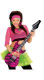 Opblaasbaar roze zebra print gitaar