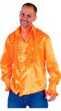 Oranje rouches blouse heren