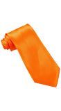Oranje satijnen stropdas