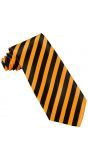 Oranje zwart gestreepte stropdas