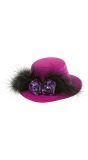 Paarse burlesque mini hoge hoed