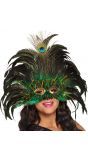 Peacock queen veren oogmasker