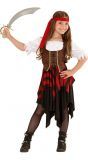 Piraten jurk met corset en hoofdband meisje