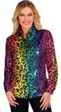Regenboog panter blouse dames
