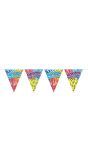 Retro verjaardag happy Birthday mini vlaggenlijn 3 meter