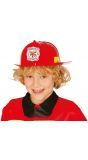 Rode brandweerman hulpje helm kind