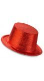 Rode glitter hoge hoed