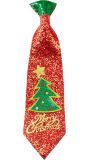 Rode glitter kerstmis stropdas