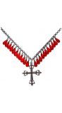 Rode gothic kruis ketting