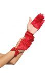 Rode halve handschoenen met strikje