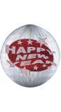 Rode holografische Happy New Year honinggraat bal