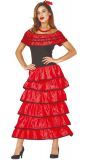 Rode lange flamenco jurk