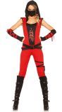 Rode ninja kostuum dames