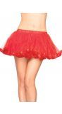 Rode petticoat met geplooide rand