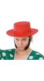 Rode Spaanse flamenco hoed