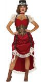 Rode steampunk jurk