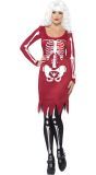 Rood skeletten jurkje dames