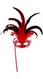 Rood venetiaans masker op stokje