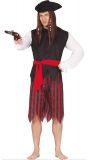 Rood zwart gestreepte piraten outfit